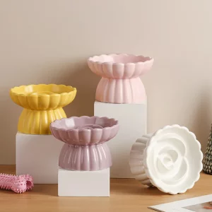 Gamelle Chien Surélevée en Céramique – Design Fleur & Anti-Glouton