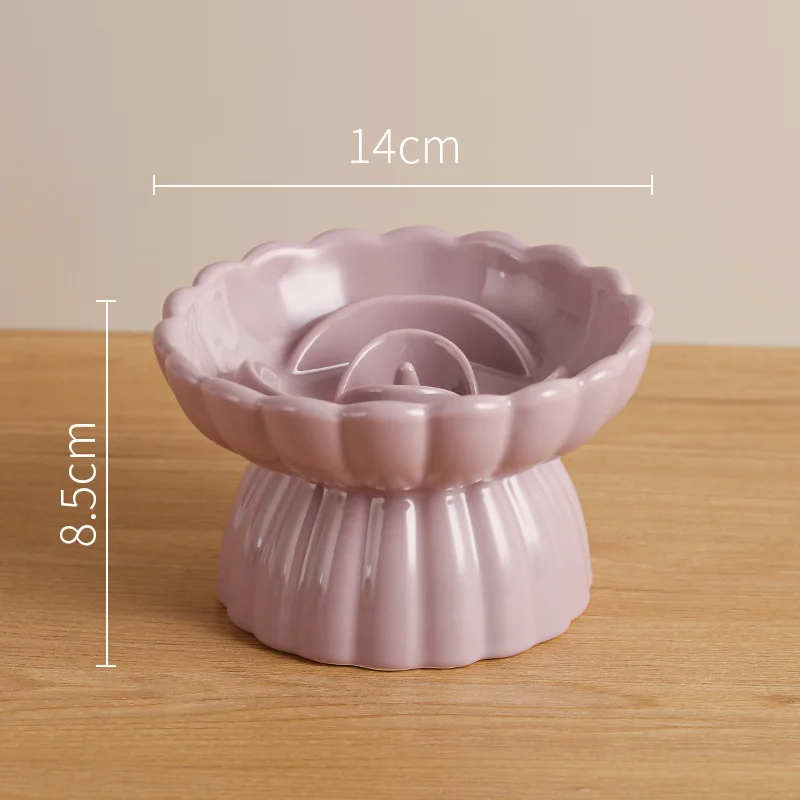 Gamelle Chien Surélevée en Céramique – Design Fleur & Anti-Glouton taille