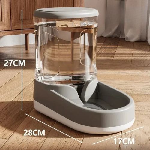 Distributeur de croquettes 3,8L grande capacité – Pour chat et chien - gris