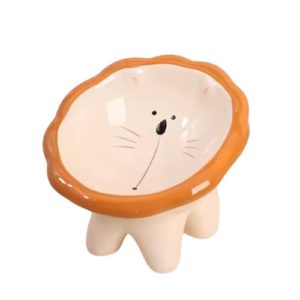 Gamelle Chat Surélevée en Céramique – Design Petit Lion Mignon