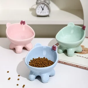 Gamelle Chat Surélevée en Céramique Élégante