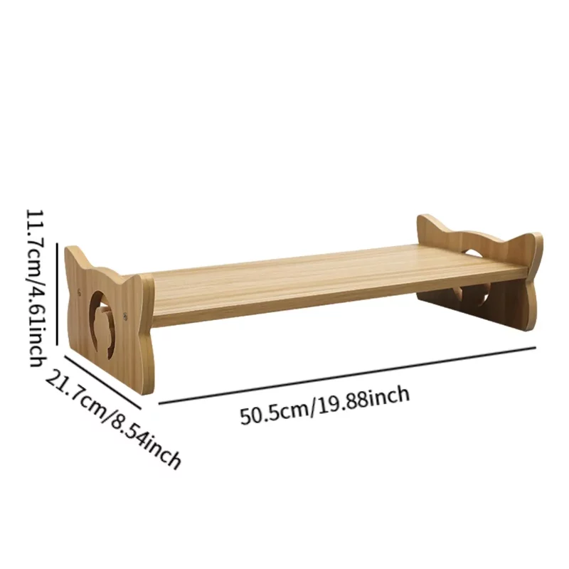 Support Gamelle Murale Chat en Bois – Design Tête de Chat, Fixation Murale Surélevée