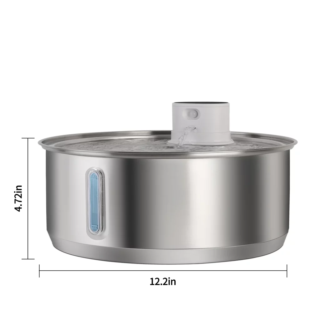 Fontaine à eau chien avec capteur intelligent – 8L-dimensions