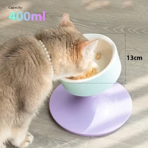 Gamelle Chat Surélevée Modulable – Bol Céramique Inclinable 20° Antidérapant