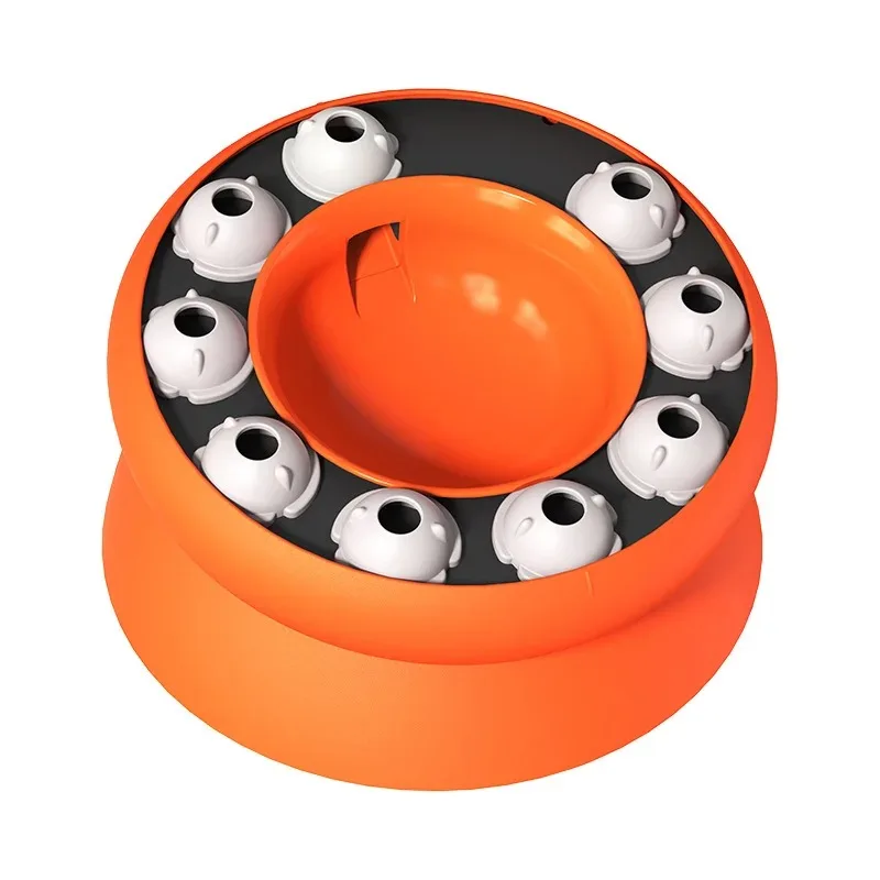 Gamelle Anti-Glouton Éducative – Chat Heureux et Stimulé-orange