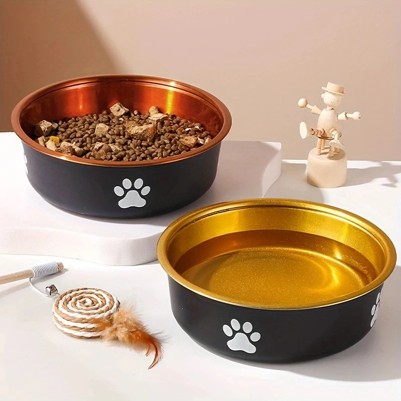 Gamelle Chien en Acier Inoxydable Antidérapante Design Élégant Or