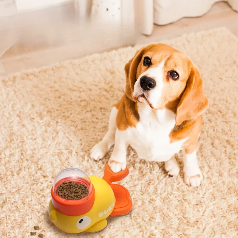 Distributeur de croquettes pour chien intelligent canard interactif