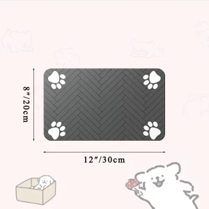 Tapis Gamelle Chien en Caoutchouc Imperméable – Modèle XS - dimensions