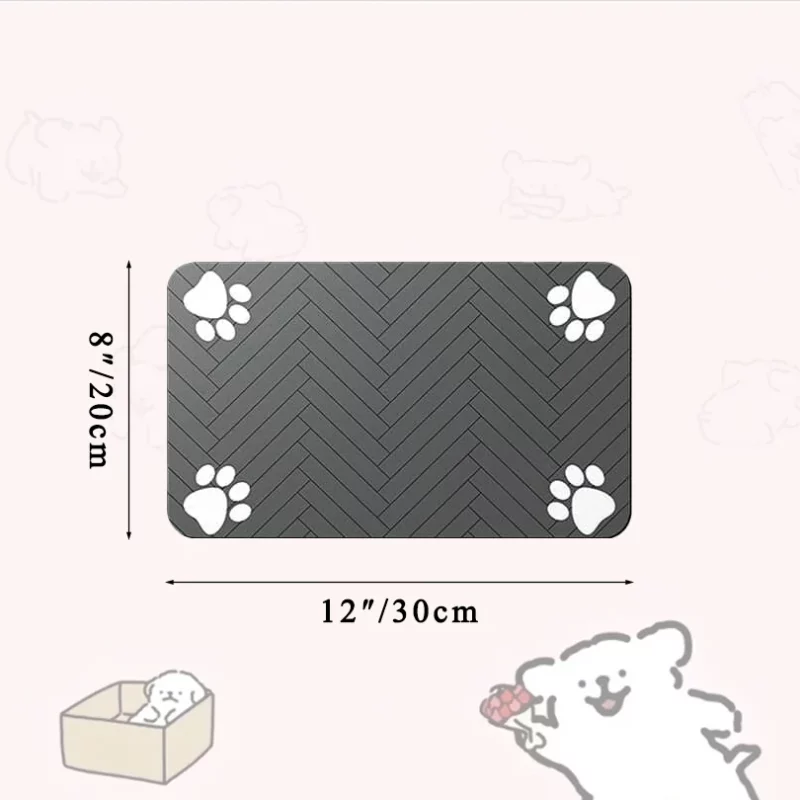 Tapis Gamelle Chien en Caoutchouc Imperméable – Modèle XS - dimensions