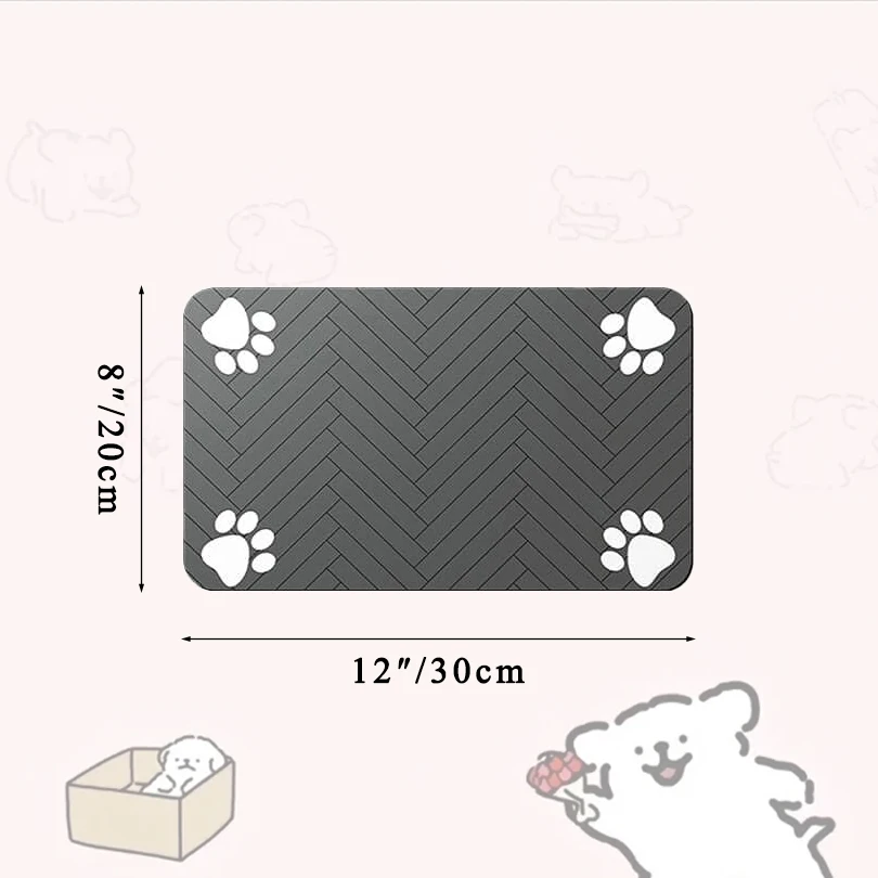Tapis Gamelle Chien en Caoutchouc Imperméable – Modèle XS - dimensions
