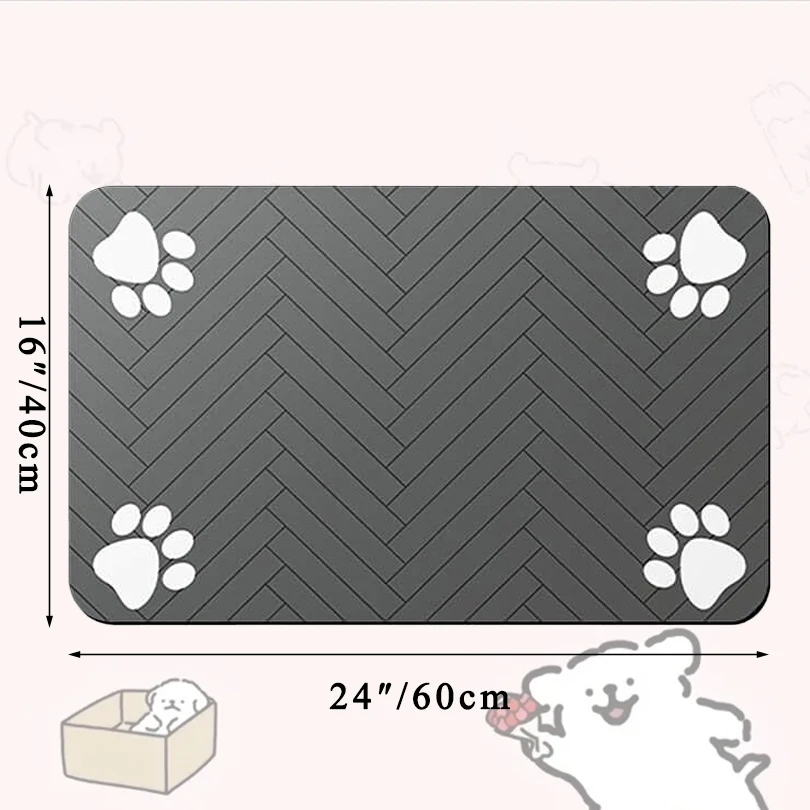 Tapis Gamelle Chien en Caoutchouc Imperméable – Modèle L